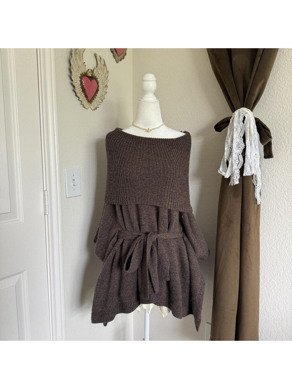H&M Belted Knit Tunic Turtleneck Sweater Dress